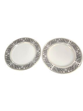 Royal Wentworth Ambassador Black Gold Salad Plates Set 2